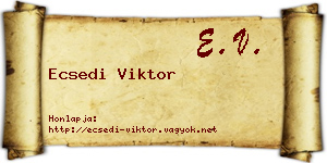 Ecsedi Viktor névjegykártya