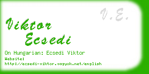 viktor ecsedi business card